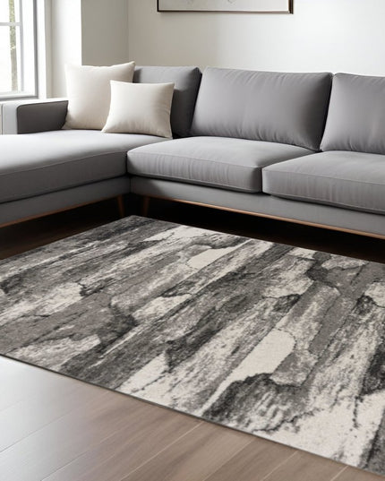 8' X 11' Gray Abstract Area Rug