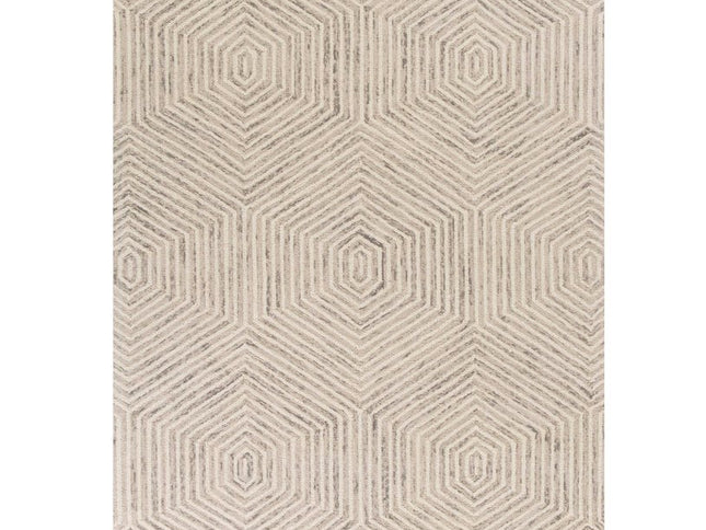 5' X 7' Sand And Beige Wool Geometric Hand Tufted Area Rug