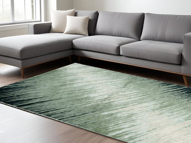 8' X 11' Silver And Gray Abstract Area Rug