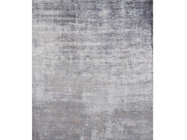 9' X 13' Slate Gray And Dark Gray Abstract Hand Loomed Area Rug