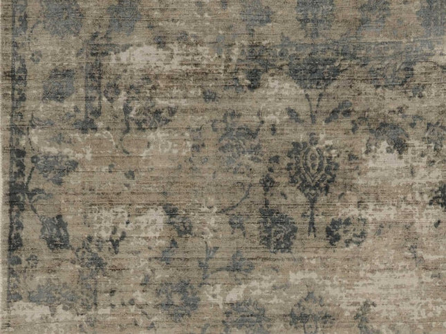 3' X 5' Beige And Blue Floral Medallion Hand Loomed Area Rug