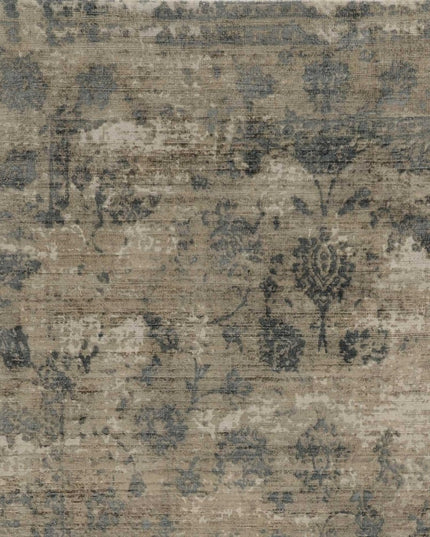 3' X 5' Beige And Blue Floral Medallion Hand Loomed Area Rug