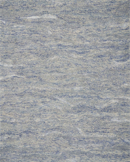 9' X 12' Blue And Beige Wool Abstract Hand Tufted Area Rug