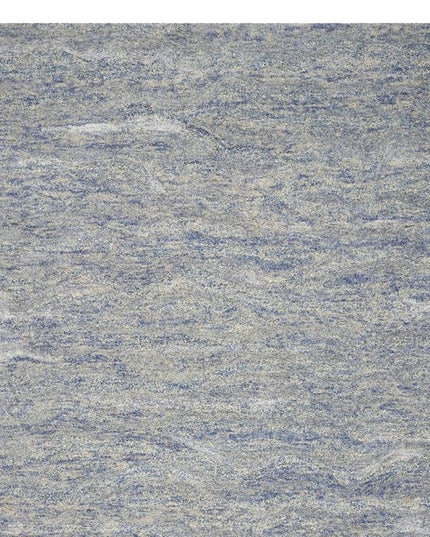 9' X 12' Blue And Beige Wool Abstract Hand Tufted Area Rug