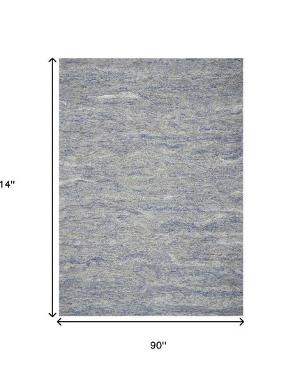 9' X 12' Blue And Beige Wool Abstract Hand Tufted Area Rug