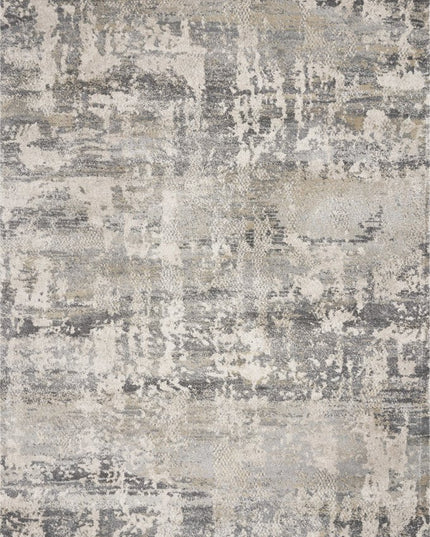 9' X 13' Gray And Tan Abstract Area Rug