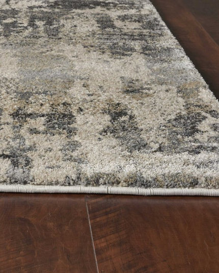9' X 13' Gray And Tan Abstract Area Rug