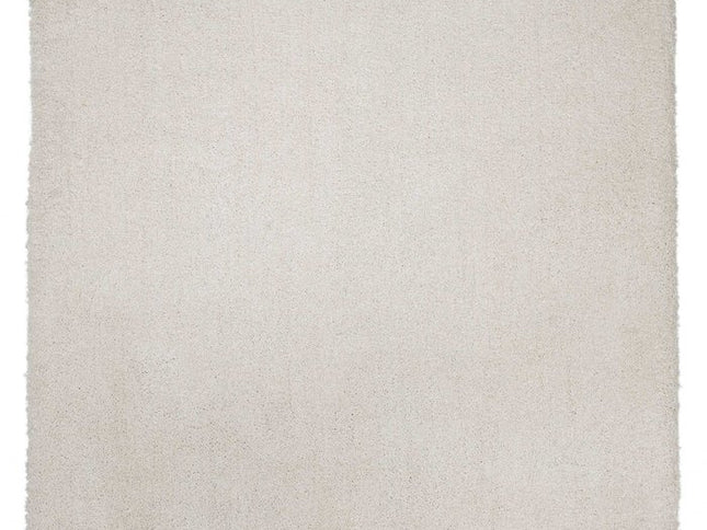 8' X 11' Ivory Shag Hand Woven Area Rug