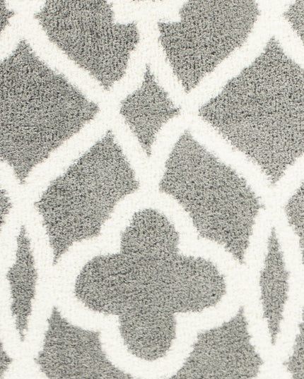 8' X 11' Gray And Ivory Ogee Area Rug