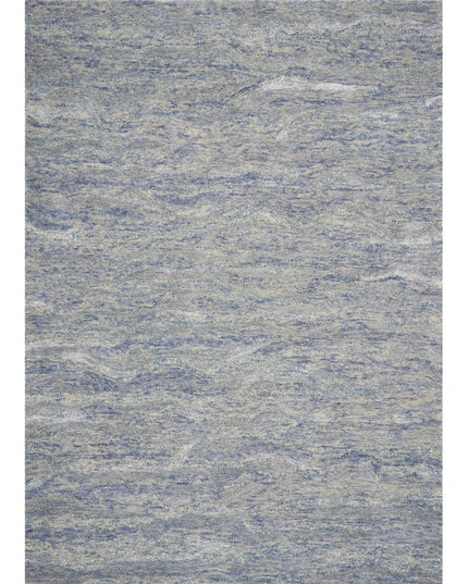 9' X 12' Blue And Beige Wool Abstract Hand Tufted Area Rug