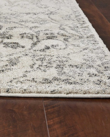 8' X 10' Ivory And Brown Floral Medallion Distressed Area Rug