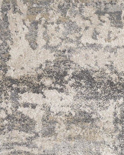 9' X 13' Gray And Tan Abstract Area Rug