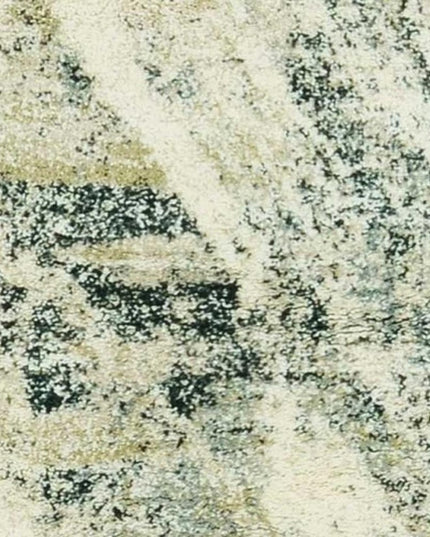 9' X 13' Ivory And Gray Abstract Area Rug