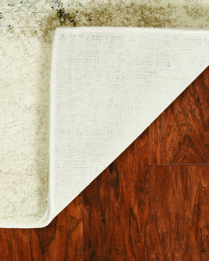 9' X 13' Ivory And Gray Abstract Area Rug