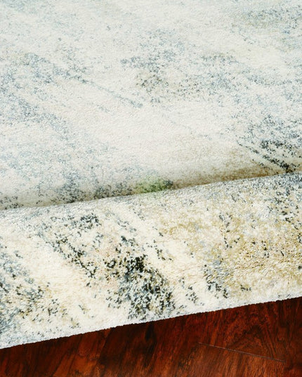 9' X 13' Ivory And Gray Abstract Area Rug