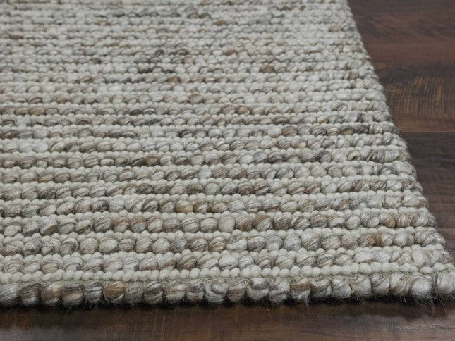 7' X 9' Natural Wool Hand Woven Area Rug