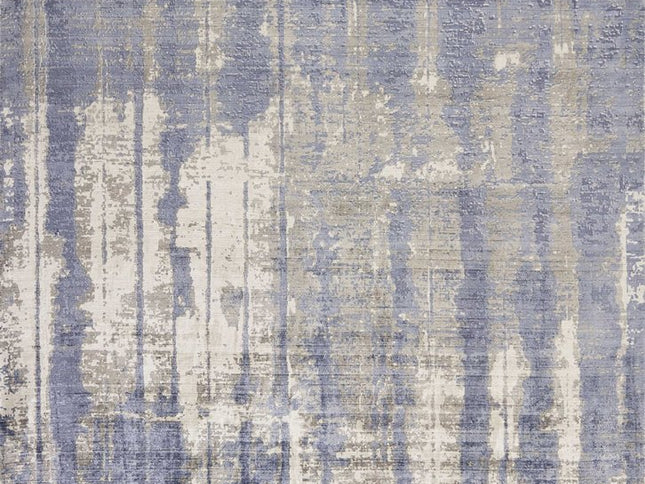 5' X 7' Gray And Ivory Abstract Hand Loomed Area Rug