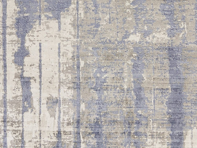 5' X 7' Gray And Ivory Abstract Hand Loomed Area Rug