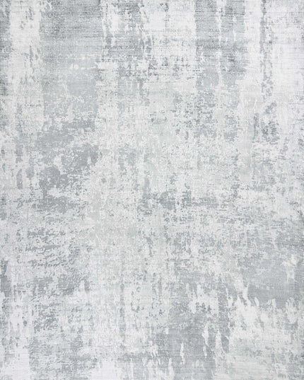 9' X 13' Dark Gray And Light Gray Abstract Hand Loomed Area Rug