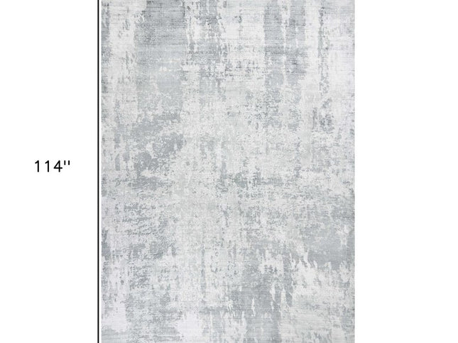 9' X 13' Dark Gray And Light Gray Abstract Hand Loomed Area Rug