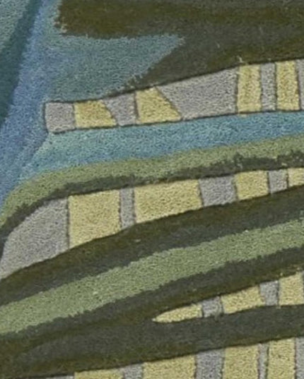 4' X 6' Gray And Blue Wool Tropical Botanical Hand Tufted Area Rug