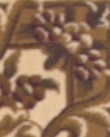 9' X 13' Beige And Brown Floral Medallion Area Rug