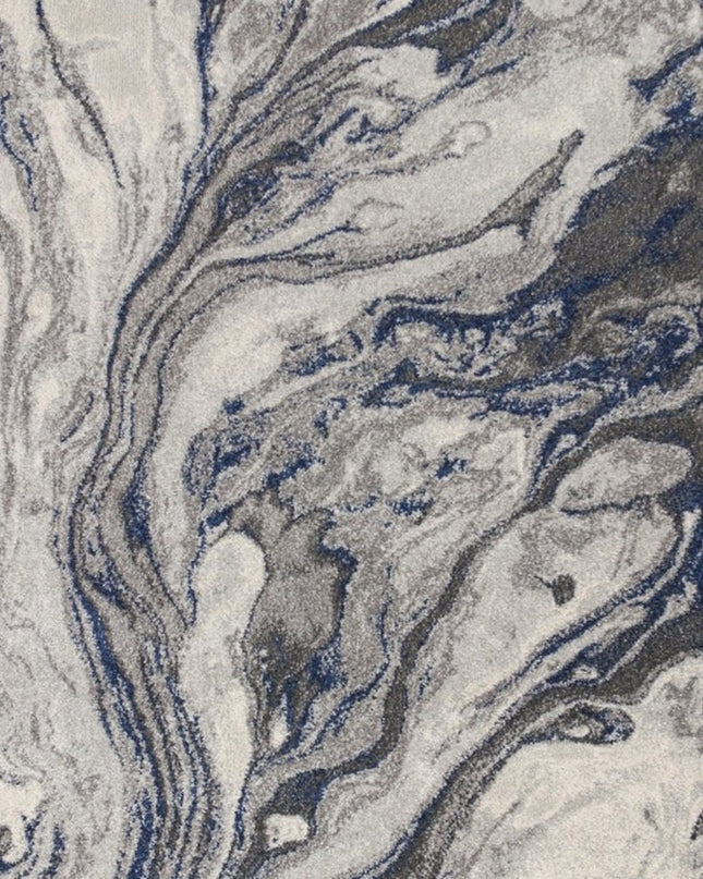 10' X 13' Blue And Gray Abstract Area Rug