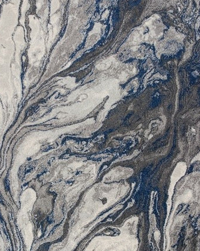 10' X 13' Blue And Gray Abstract Area Rug