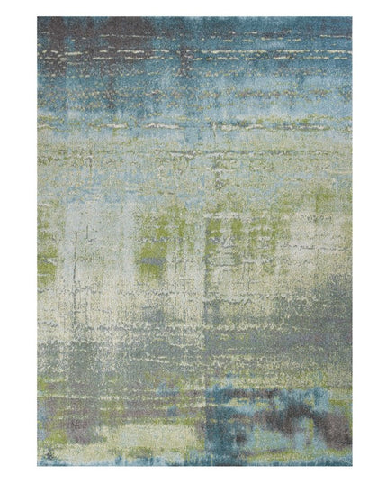 5' X 8' Blue And Green Abstract Area Rug