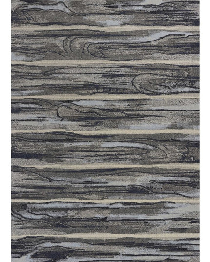 5' X 8' Gray Blue And Black Abstract Area Rug