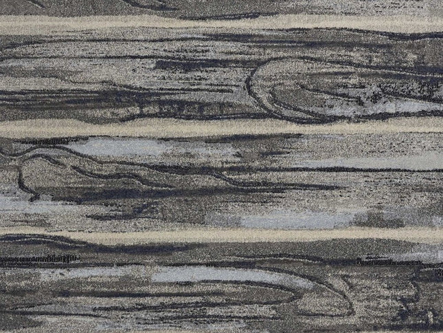 5' X 8' Gray Blue And Black Abstract Area Rug