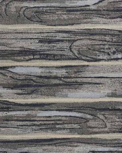 5' X 8' Gray Blue And Black Abstract Area Rug