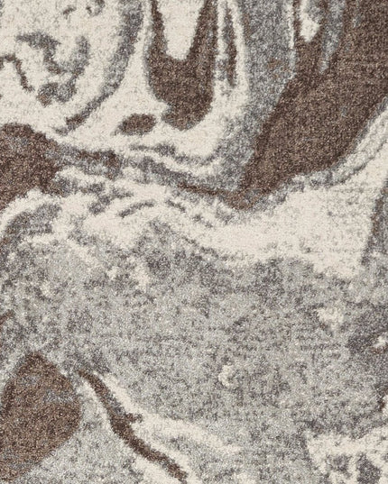 5' X 8' Brown And Ivory Abstract Area Rug