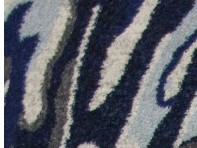 8' X 11' Blue And Gray Botanical Leaves Area Rug