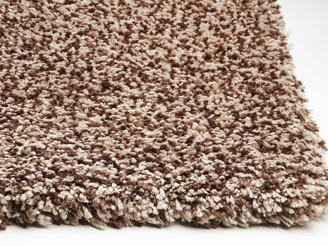 8' Beige And Brown Abstract Hand Woven Round Rug