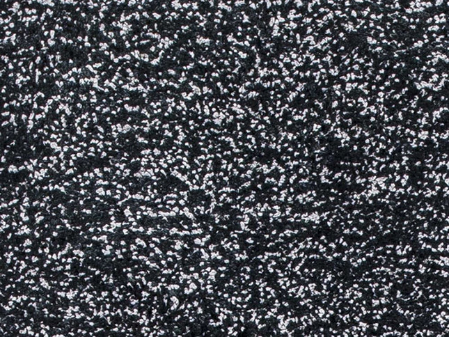 9' X 13' Black And White Shag Hand Woven Area Rug