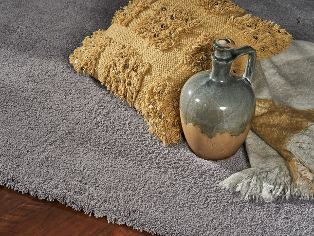 8' Gray Hand Woven Round Rug