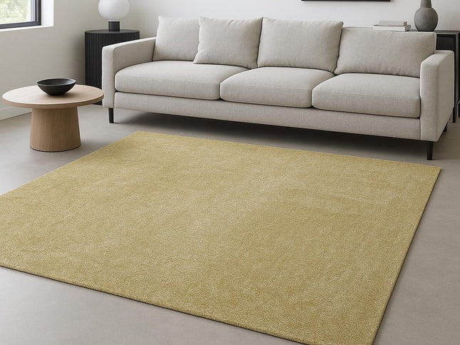 8' Canary Yellow Hand Woven Round Rug