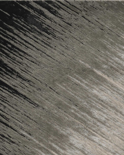 9' X 13' Silver And Gray Abstract Area Rug