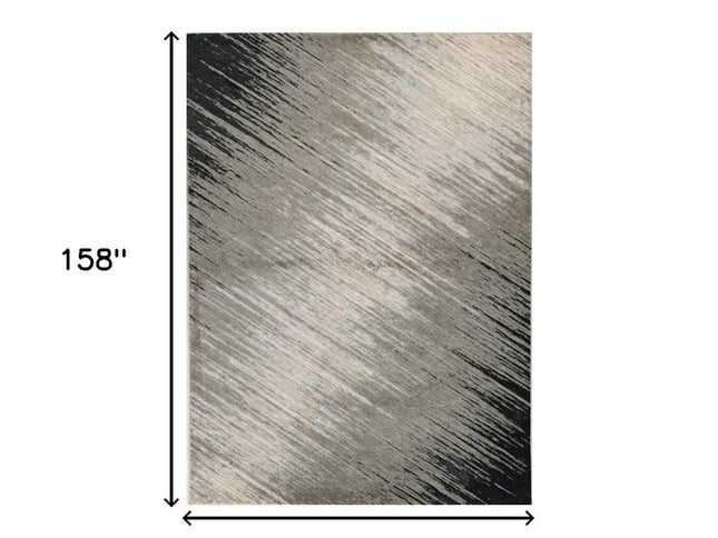 9' X 13' Silver And Gray Abstract Area Rug