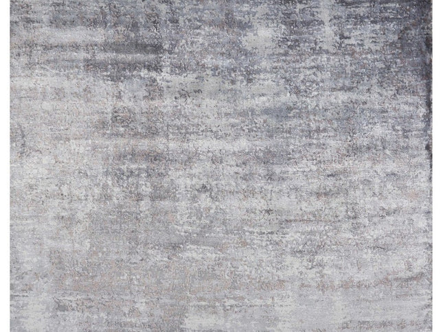 9' X 13' Slate Gray And Dark Gray Abstract Hand Loomed Area Rug