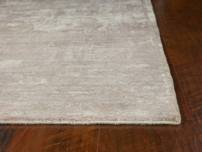 8' X 11' Beige And Ivory Abstract Hand Loomed Area Rug