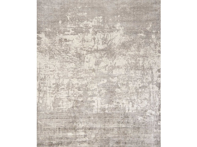 8' X 11' Beige And Ivory Abstract Hand Loomed Area Rug