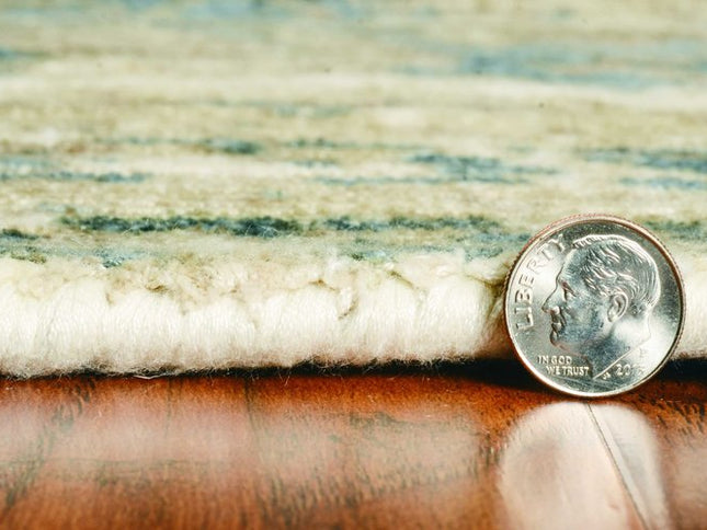 3' X 5' Beige And Blue Floral Medallion Hand Loomed Area Rug