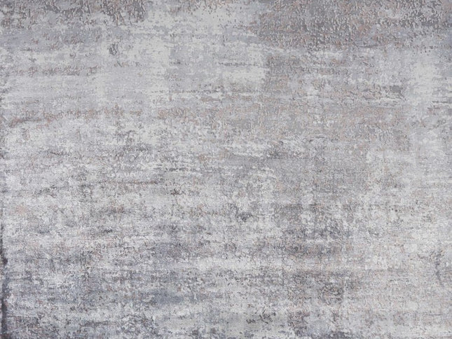 9' X 13' Slate Gray And Dark Gray Abstract Hand Loomed Area Rug