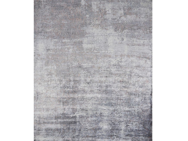 9' X 13' Slate Gray And Dark Gray Abstract Hand Loomed Area Rug
