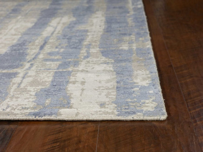 5' X 7' Gray And Ivory Abstract Hand Loomed Area Rug