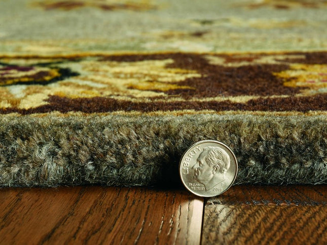 3' X 5' Gray Brown And Ivory Wool Floral Medallion Hand Tufted Area Rug