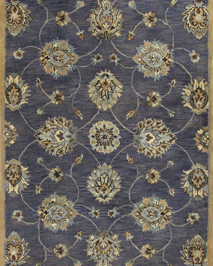 3' X 5' Dark Gray Green And Brown Wool Floral Hand Tufted Area Rug