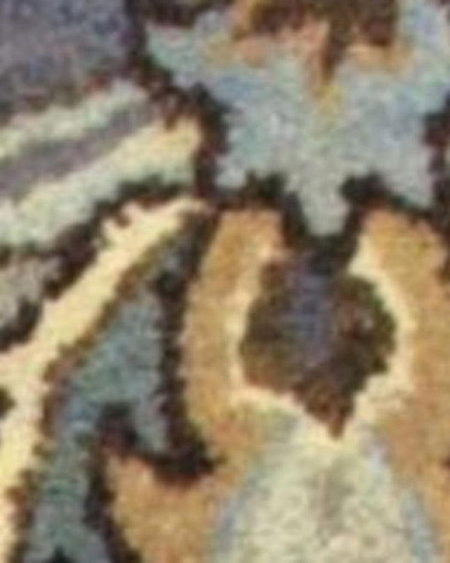 3' X 5' Dark Gray Green And Brown Wool Floral Hand Tufted Area Rug